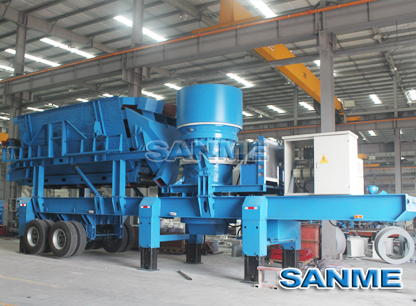 輪胎式移動圓錐制砂機